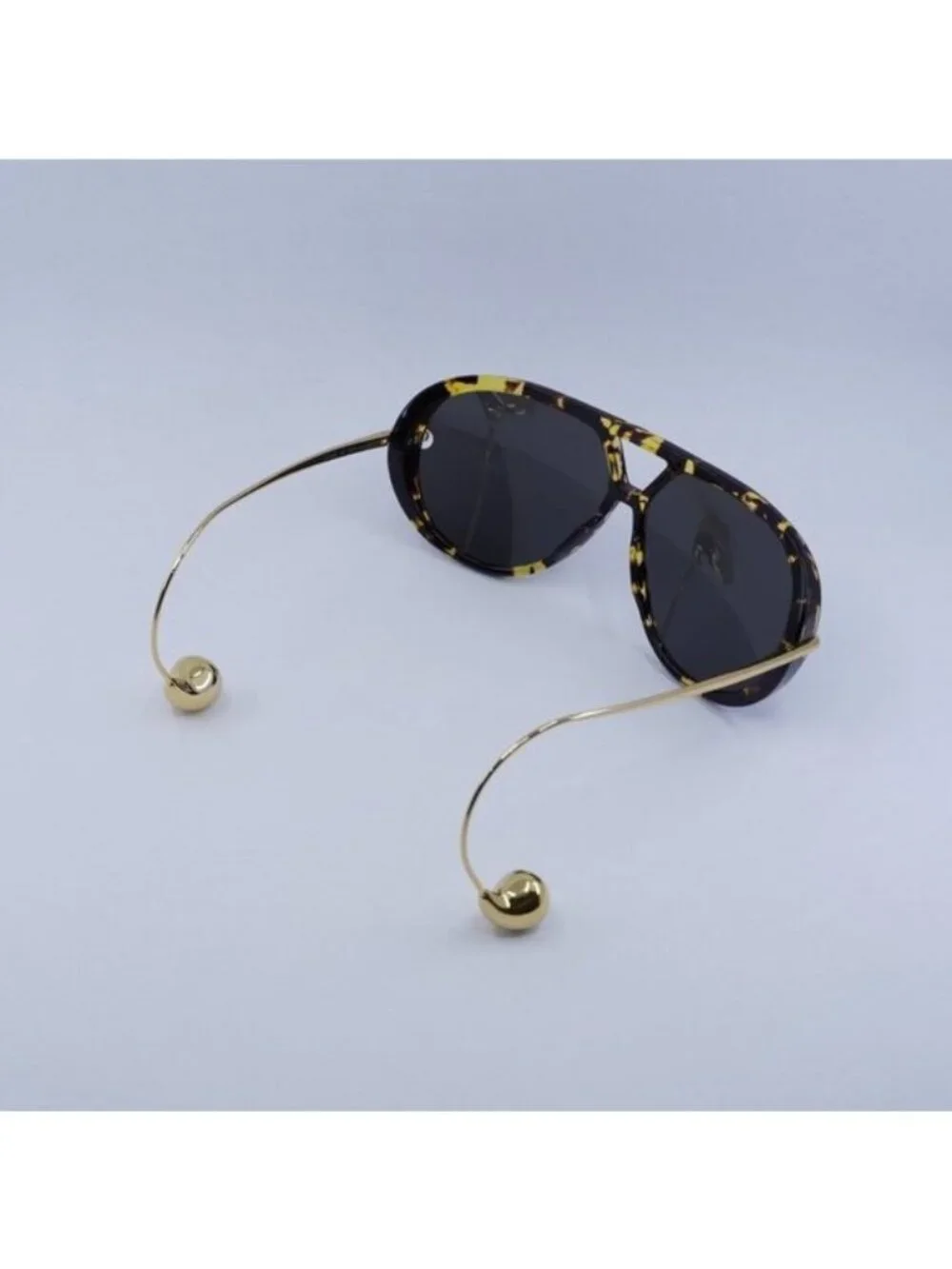 Bottega Veneta BV1273S 005 Geometric Sunglasses - Havana Gold/Grey
